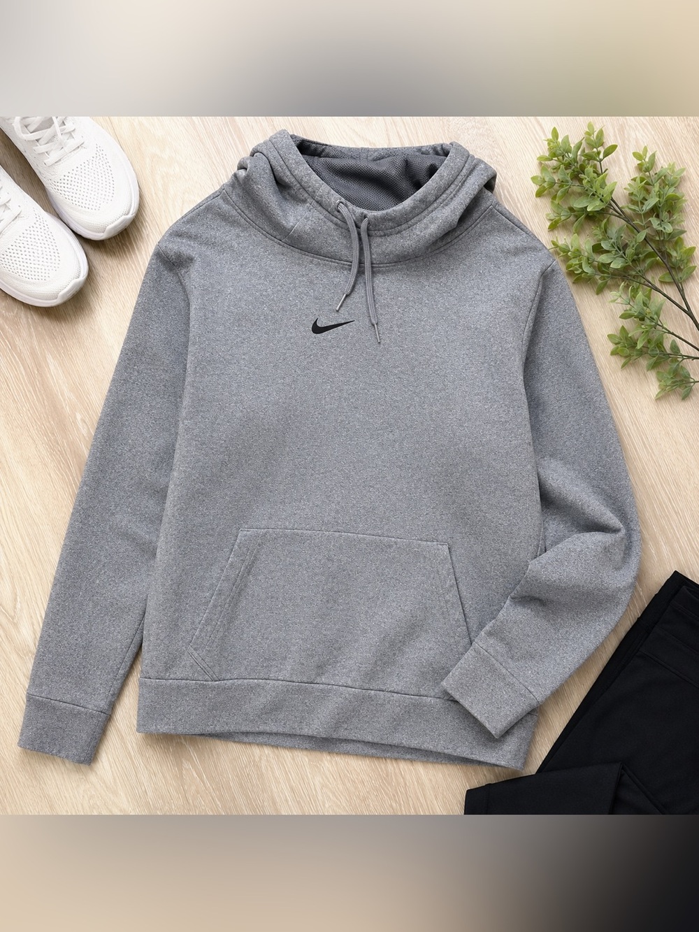 Nike Dri-FIT Gray Funnel Neck Pullover Hoodie Sweatshirt Women’s Medium